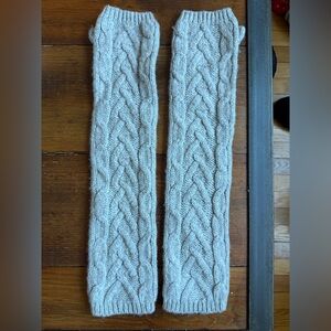 Lands End Canvas Cable Knit Fingerless Long Gloves